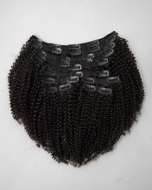 Coily Glam Full Head Set Textured Clip-in Hair Extensions